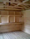 Shelves in a custom workshop